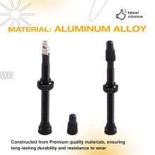 2 Válvulas Presta para Pneus Tubeless de Bicicleta de Estrada/MTB, 78mm, em Alumínio, com Núcleo e Bico Removíveis
