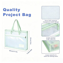 Bolsas para Proyectos A3,Bolsa para Archivos,Bolsa Almacenamiento para Manualidades Acolchado,Bolsa Almacenamiento Malla Transparente con