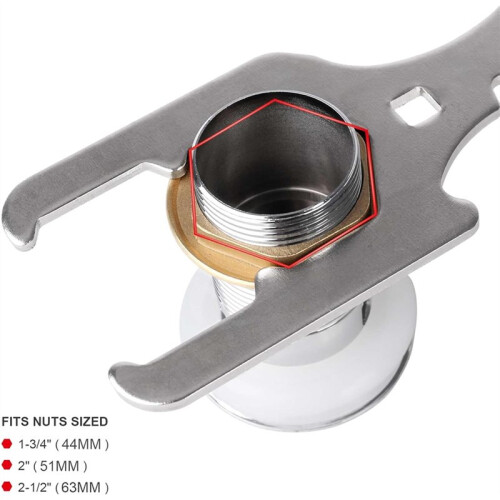 Chave de Filtro para Tanque de Água (1 Unidade) para Encanamento, Adequada para Encaixes de 1-3/4, 3/8 e 1/2 Polegadas com Chave Rotativa 1