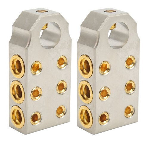 Pair Battery Terminal Clamp Positive Negative Audio Modification for 1/0AWG 2/0AWG Welding Cable 1