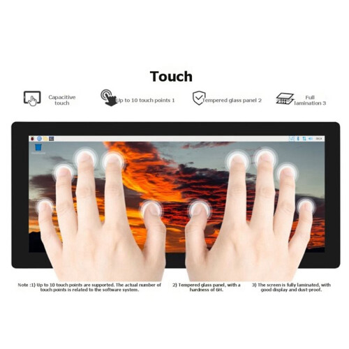Monitor Automotivo LCD de 12,3 Polegadas Compatível com , Resolução 1920x720, Alto Brilho, Tela Sensível Ao Toque Capacitiva e Plugue Europeu. 2