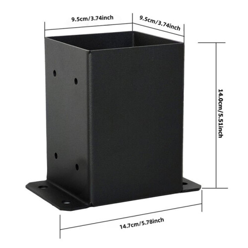 Post Base, (Inner Size 3.74"X3.74") Post Brackets,Anchor Outdoor for Support Deck Base Plate Pergola Brackets Fence Kit 2