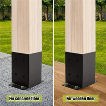 Post Base, (Inner Size 3.74"X3.74") Post Brackets,Anchor Outdoor for Support Deck Base Plate Pergola Brackets Fence Kit