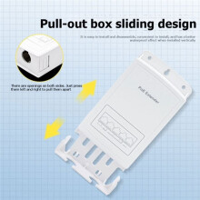 1 Repetidor PoE Externo de 100M IP30 30W 44-57V VLAN À Prova de Chuva para Câmera PoE