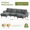 Corduroy U Shaped Sectional Sofa with Double Chaise 6