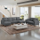 Corduroy U Shaped Sectional Sofa with Double Chaise 7