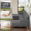 Corduroy U Shaped Sectional Sofa with Double Chaise 8