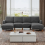 Corduroy U Shaped Sectional Sofa with Double Chaise 12