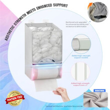 Bag Holder- Extra Large Plastic Bag Saver Dispenser, Wall Mount Organizer for Grocery Trash Roll,Oxford Machine Washable