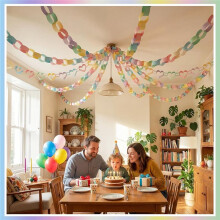 1000 Sheet Paper Chain Garland Strips with Double Sided Tape,DIY Construction Chains for Birthday Wedding Holiday Party