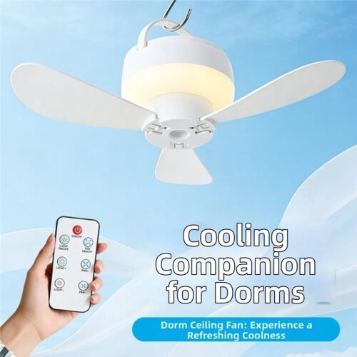 Silent Operation Ceiling Fan Light USB Rechargeable EnergySaving Hanging Fan Light with Remote Control Ceiling Lamp A 1