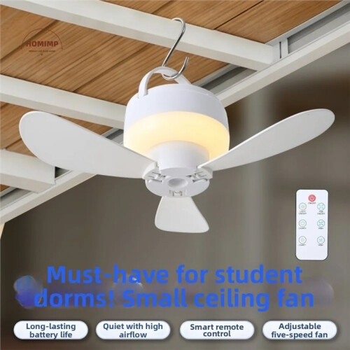 Silent Operation Ceiling Fan Light USB Rechargeable EnergySaving Hanging Fan Light with Remote Control Ceiling Lamp A 2