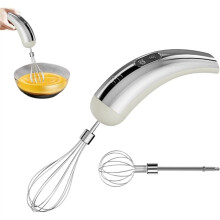 Juego de Batidora Eléctrica de Huevo Líquido de Acero Inoxidable, Batidora Portátil Recargable de Varilla para Hornear y Cocinar