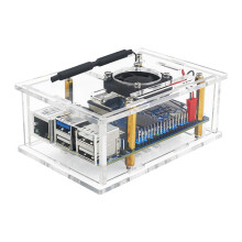 Acrylic Case with Cooling Fan for Orange Pi 4 Pro Protective Shell Acrylic Case Cooling Case