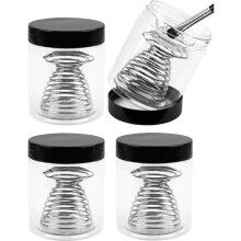 Paint Brush Cleaner Tool - 4 Pack Brush Cleaning Cup with Removable Spring Coil for Oil, Acrylic, Watercolor Painting