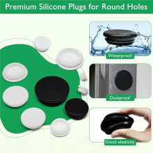 10 PCS Silicone Rubber Plugs for Round Holes -1-1/8"(28mm) Black Snap in Locking Hole Plugs, B