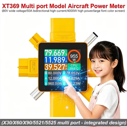 0-80V 50A Power Meter Digital Voltmeter Ammeter XT60 XT30 XT90 Plug Power Meter Current Capacity Tester for Drones