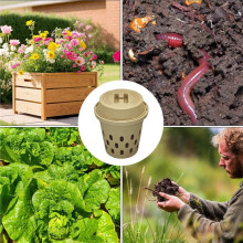 2-Pack Inground Worm Composter, Outdoor Worm Farm, Worm Compost Bin for Garden Beds & Home Use, Vermicomposting Bin