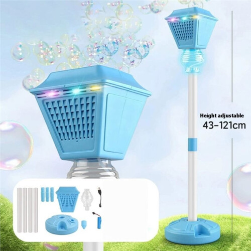 Outdoor Automatic Bubble Machine with Sound Light USB Charging Streetlight Bubble Maker for Party Wedding