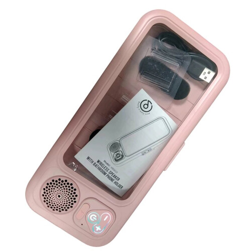 Bathroom Waterproof Touch Mobile Phone Box Fixed Bracket Bathing Artifact  Small Speaker 1