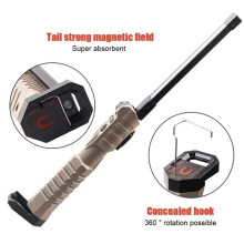 Lampe de Travail Pliable, Rechargeable par USB, Lampe Torche Portable, Base Magnétique avec Crochet, pour Réparation Automobile et Inspection