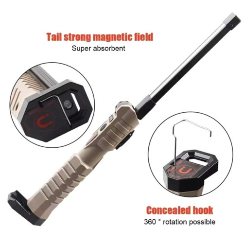 Folding Work Light USB Rechargeable Portable Flashlight Magnetic Base Hook Car Repair Emergency Inspection