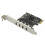 Carte D'Extension PCI-E X1 Vers USB 3.2 GEN1 5 Gbit/S à 4  Type-C - Puce UPD720201 1