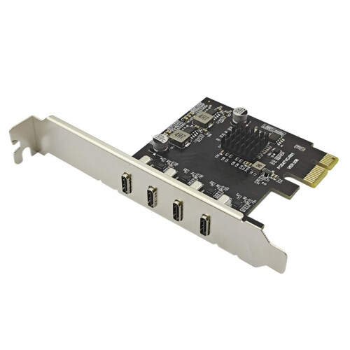Carte D'Extension PCI-E X1 Vers USB 3.2 GEN1 5 Gbit/S à 4  Type-C - Puce UPD720201