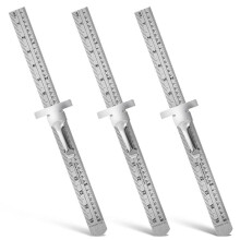 3 PCS Machinist Ruler, 6 Inch 15 cm Pocket Ruler Flexible Precision Stainless Steel Ruler with Detachable Clips