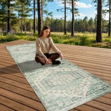 (Ember-80x300cm) 2.7ft x 10ft Traditional Cashmere Rugs-Non Slip Ancient Design Rugs for Hallways, Kitchens-Extra Large Luxury Carpets