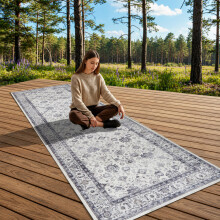 (Serene-80x300cm) 2.7ft x 10ft Traditional Cashmere Rugs-Non Slip Ancient Design Rugs for Hallways, Kitchens-Extra Large Luxury Carpets