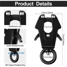 2 Stück Froschclip 360 Grad Drehbarer Clip Leine Schnappverschluss Schwerlast Schnellverschluss Kettenverschluss Frosch Kabel Leinenverschluss