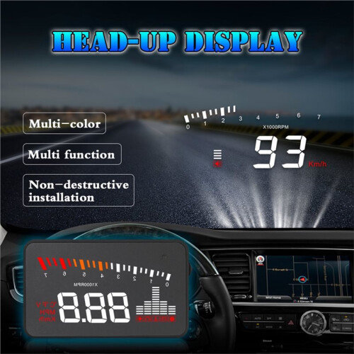 Auto - Display (HUD) Snelheidsmeter Watertemperatuur Digitale Boordcomputer Voorruitprojector Autoaccessoires 1