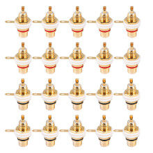 20-Teiliger Vergoldeter Cinch Anschluss Buchsen Stecker Buchsen Steckdose Chassis Panel Anschluss für VerstäRker Lautsprecher