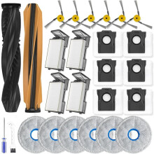 Kit Remplacement pour Aspirateur Robot pour X60 Max Ultra,Comprenant une Brosse Rotative Principale,Lingette Nettoyage,un Sac à Poussière,une