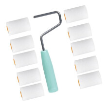 652F Juego de Rodillos de Esponja Reutilizables con Soporte para los Dedos, 10 Cepillos, Rodillo de Pintura de Espuma, Equipo de Limpieza de 2