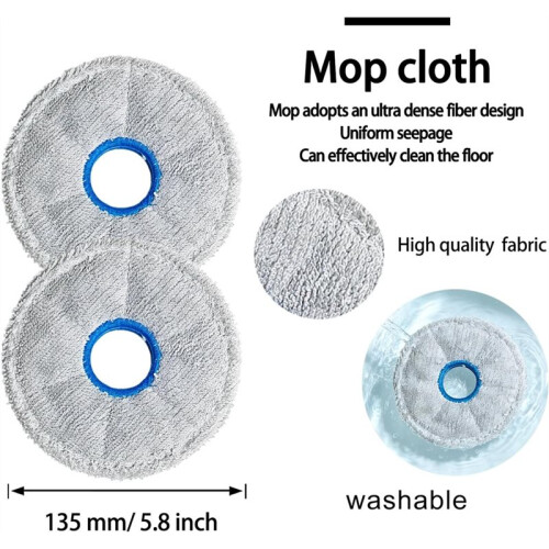 Replacement Kit for  X60 Max Ultra Robot Vacuum,Includes Main Roller Brush,Mop Pad,Dust Bag,Side Brush,HEPA Filter 2