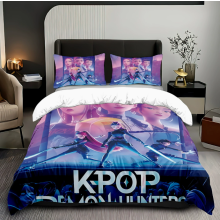 (Super King 260*220cm) Duvet Cover For Kpop Demon Hunters Series Printed Bedding Cartoon Pillowcase