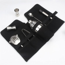 Canvas Bartender Travel Kit - Professional Bartender Roll Strap Mixology Cocktail Set Bar Tools Carry Bag