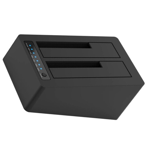 Solid State Drive Socket 2.5-Inch Dual Bay Universal Hard Drive Case Base USB3.0 Clone Base 1