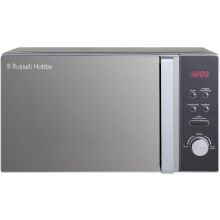 (Microwave, Silver) Russell Hobbs RHM2076S-AZ 20 Litre 800 W Silver Digital Solo Microwave with 5 Power Levels, Automatic Defrost, 8 Auto Cook Menus,