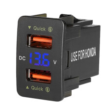 36W Fast Car Charger QC3.0 Dual USB Fast Charger with Voltage Waterproof Mobile Phone Charger for