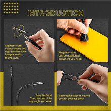 2 Pack Magnetic Flexible Gooseneck Metal with Alligator Clips for Helping Hands Third Hand Tool Automobile Electronics