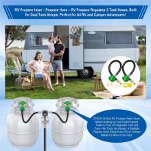 2Pack 15" RV Propane Hose with 1/4" ,RV Propane Tank Hose,for Dual Tank RV Regulators for BBQ/RV/Camping/Outdoor Cooking