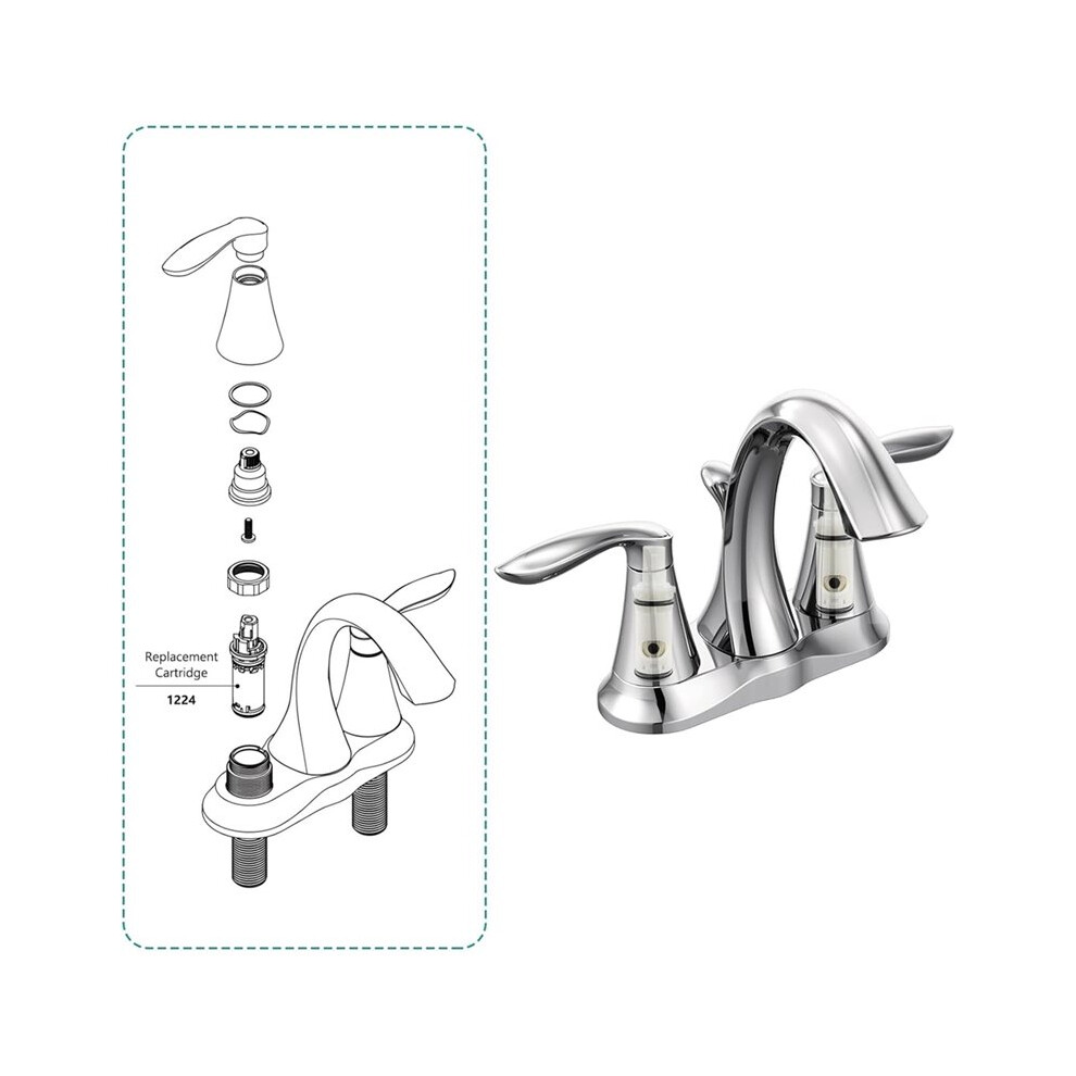 1224 Cartridge With 97479 Stem Extension Kit, Faucet Repair Kit For Moen Two Handle Faucets 4712939955424