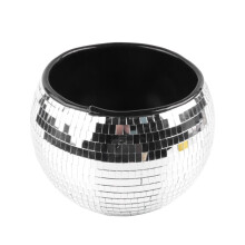 10-Inch Disco  Ice Bucket Silver Sparkly Mirror  Icebucket for Wine, Drinks, Home Bar Beverage Cooler for Partys