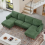 Corduroy U Shaped Sectional Sofa with Double Chaise 8