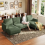 Corduroy U Shaped Sectional Sofa with Double Chaise 9