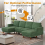 Corduroy U Shaped Sectional Sofa with Double Chaise 12