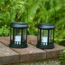 2PCS Solar Lantern Outdoor Indoor Use Outdoor Garden Hanging Lanterns Realistic Flickering Flameless Candle for Yard